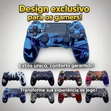 Controle Premium Sem Fio Temático Camuflagem para PS4 com Funções Especiais