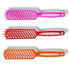 30 Pentes Escova Reta Jacaré Bom Para Cabeleireiro Escova Pentear Cabelos Lisos, Mechas, Cacheados
