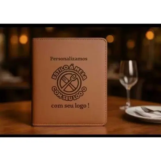 5 Porta Cardapios A4 Premium Para Seu Restaurante Com LOgo.