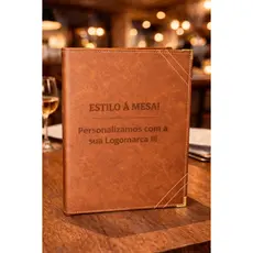 10 Cardápios Capa Dura A4 Resistente Para Restaurante +logo