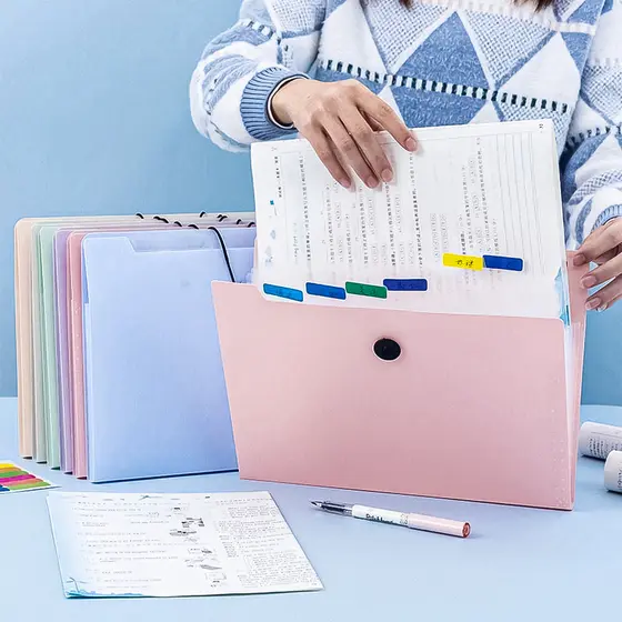 Pasta Arquivo E Documentos Divisórias Grande Escritório Trabalho Organização Sanfonada Impermeável