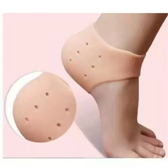 Par de Meia Palmilha Silicone Gel Protecao Ortopedica Esporao Calcanhar Fascite Tamanho Unico