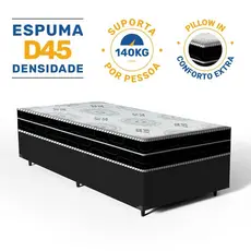 Cama Box com Colchão de Espuma D45 Pillow In D'Angelis OrtoConfort Solteiro 88cm