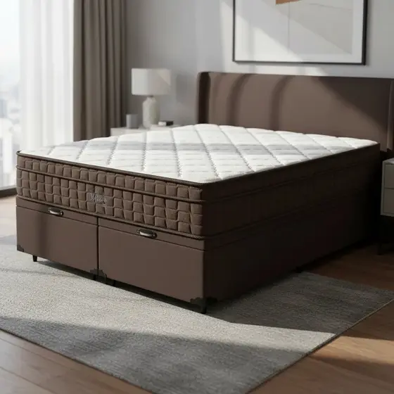 Cama Box Baú com Colchão de Espuma D70 Pillow In Ultra Dream D'Angelis Queen 158cm
