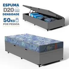 Cama Box Baú com Colchão de Espuma D20 Gazin Supreme Solteiro 78cm