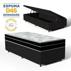 Cama Box Baú com Colchão de Espuma D45 Pillow In D'Angelis OrtoConfort Solteiro 88cm