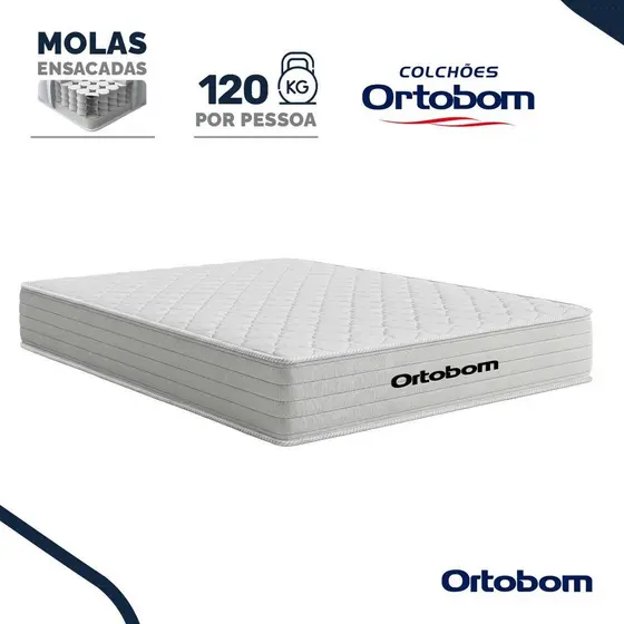 Colchão de Molas Ensacadas Ortobom One Face Plenno Superpocket Casal 138cm