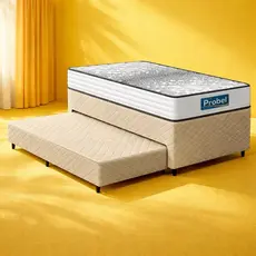 Box com Colchão de Molas Ensacadas Double Face Essence Probel + Auxiliar de Espuma Solteiro 88cm