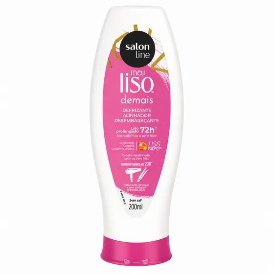 Salon Line Meu Liso Demais Defrizante Alinhador Desembaraçante 200ml Anti Frizz