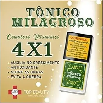 Tônico Milagroso Top Beauty - Cuidados com as unhas das mãos