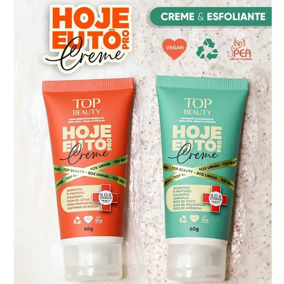 Esfoliante e Hidratante para Mãos 60g SOS Unhas Hoje eu tô pro Creme TopBeauty