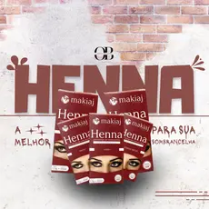 Henna para desing de sombrancelha Makiaj com dappen e pazinha medidora