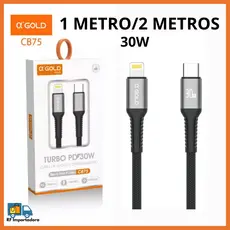 Cabo Carregador iPhone Tipo-C / IPhone IOs Turbo 30W 1M/2M A'GOLD