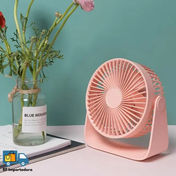 Ventilador De Mesa 5 Velocidades Forte Silencioso Portátil LED USB 360°