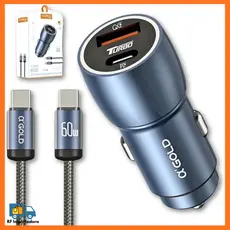 Kit Carregador Veícular 60W Turbo PD + USB-C Com Cabo Tipo-C/Tipo-C Para iPhone e Android A'gold