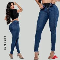 Calça Jeans Lipo Feminina Cintura Alta Empina Bumbum