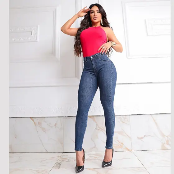 Calça Skinny Feminina Cintura Alta com Super Elastano, Modela Barriga e Empina o Bumbum