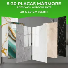 Kit 5-20 Placas Mármore Adesivo 3D Parede Vinílico 60x30 Lavável Promoção