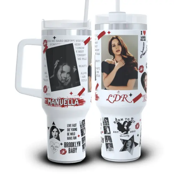 Copo Térmico  Lana Del Rey MD2 Garrafa térmica de água  Lana Del Rey Personalizada Com NOME 1200ml