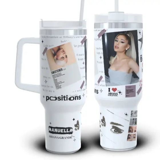 Copo Térmico Personalizado Com NOME Ariana Grande 1200ml Garrafa térmica Personalizada Com Nome Ariana Grande 1200ml