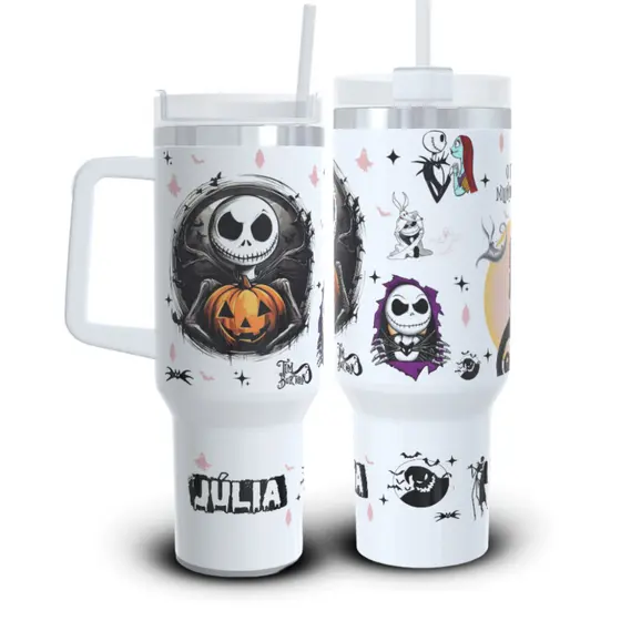 Copo Térmico Personalizado Com NOME O Estranho Mundo de Jack 1200ml Garrafa térmica Personalizada Com Nome 1200ml