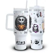 Copo Térmico Personalizado Com NOME O Estranho Mundo de Jack 1200ml Garrafa térmica Personalizada Com Nome 1200ml