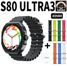 Smartwatch S80ULTRA3MAX Relógio Inteligente NFC Bluetooth Chamadas Monitor Cardíaco À Prova D'água para Homem e Mulher
