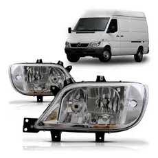 Farol Sprinter Van Utilitário Foco Duplo Máscara Cromada Cromado 2003 Até  2012