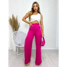 Calça Cargo Feminina Pantalona Com Bolsos Cintura Alta Moda Casual Streetwear