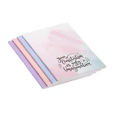 CADERNO GRAMPEADO PAUTADO 120X180MM - 40FLS - KIT C/ 4 UN
