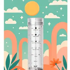 GARRAFA PLÁSTICA TRANSPARENTE COM GLITTER - 500ML