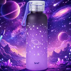 GARRAFA PLÁSTICA ESTAMPADA C/ ALÇA NA TAMPA - 500ML - DEGRADÊ ESTRELA