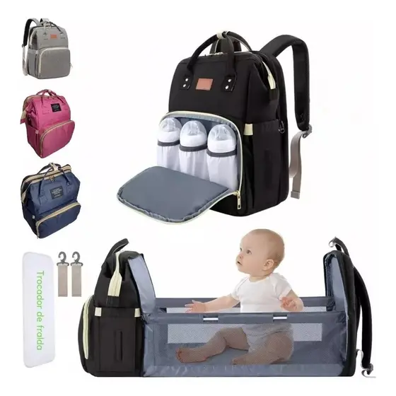 Mochila Bolsa Maternidade Menino Menina Térmica Vira Berço iBoa Presentes