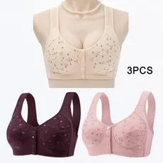 3 Peças De Sutiãs Plus Size Sem Aro Com Fecho Frontal Sutiãs De Maternidade Roupa Íntima Para Amamentação