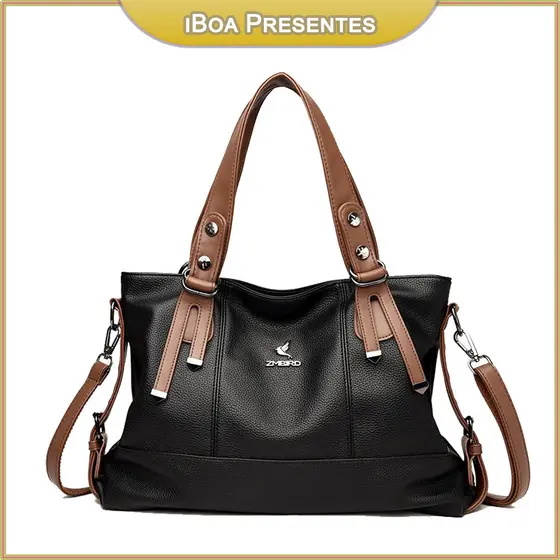 Bolsa De Couro De Ombro Grande Capacidade Feminina Novo
