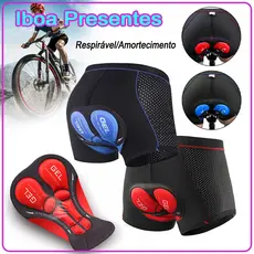 Calça Short Ciclista Com Gel Respirável À Prova De Choque 5D/3D Unissex
