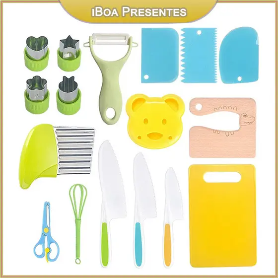 Kit 17 Peças Brinquedos De Cozinha Montessori Presente De Bebê Pronta Entrega