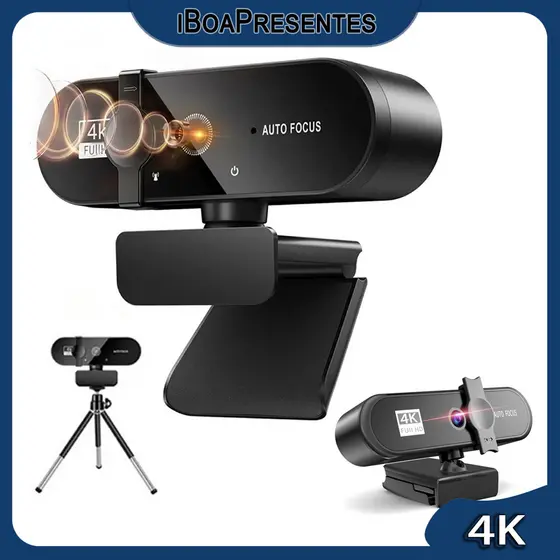 Câmera De Videoconferência Online 4K Com Suporte Câmera De Transmissão Ao Vivo Para Laptop Com Foco Automático