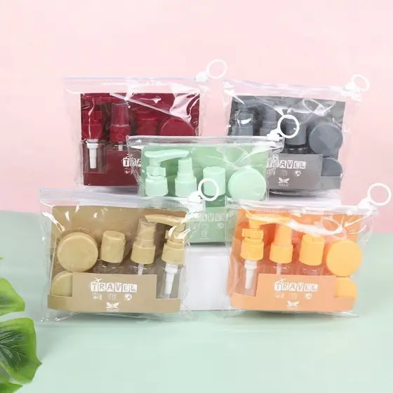 Mini Kit 6 Peças Porta Frascos Viagem Organizador Shampoo Condicionador Creme Perfume - HV50809