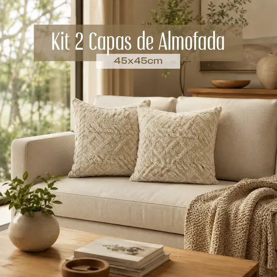 Kit 2 Capas de Almofada Soft 45 x 45 cm para Sofá e Cama Decoração Elegante