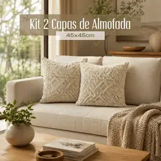 Kit 2 Capas de Almofada Soft 45 x 45 cm para Sofá e Cama Decoração Elegante