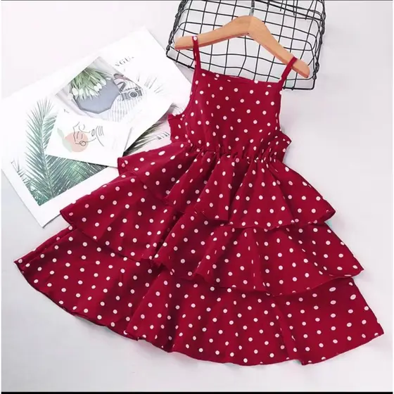 Vestido infantil Poa menina com estampa de bolinhas