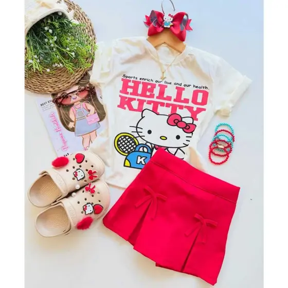 Short saia infantil Alfaiataria Com laçinhos  Moda infantil pra meninas Elegantes