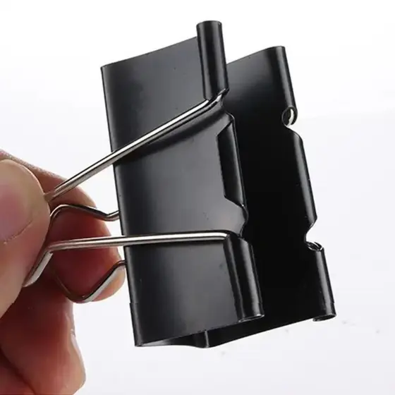 Kit Ate 24 Unidades Clips Borboleta 19/25/32/41MM Prendedor De Papel Binder Metal Preto