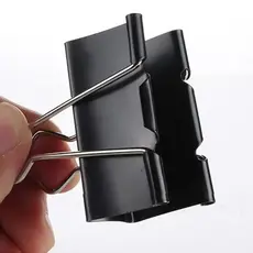 Kit Ate 24 Unidades Clips Borboleta 19/25/32/41MM Prendedor De Papel Binder Metal Preto