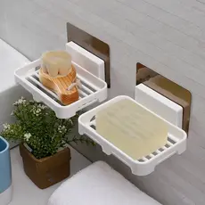 Kit de Ate 3 Saboneteira Sabonete Com Suporte Adesivo Sem Fura Parede