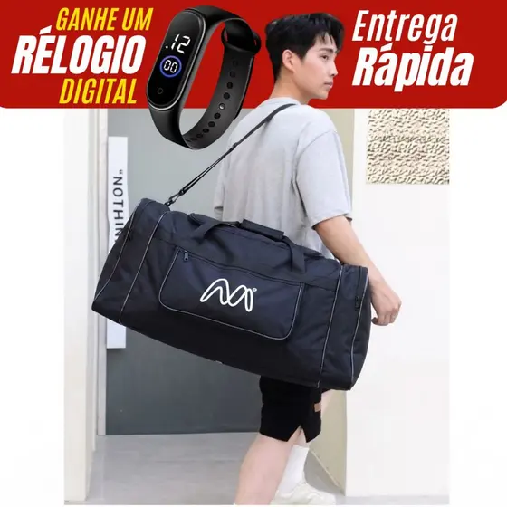 Mala Bolsa De Viagem Gigante Reforçada Extra forte Promoção + Relógio Digital