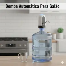 Bomba Bombinha Elétrica Automática Filtro Galão Água 20L Bebedouro Garrafão Universal Recarregável