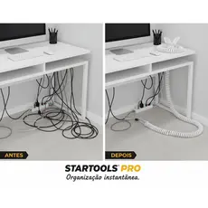 Organizador de Fios e Cabos com Aplicador - 20mm x 2m (Branco) Informática Computador
