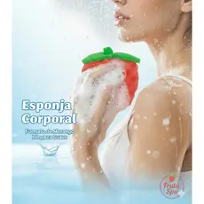 Esponja Corporal em Formato de Morango Fruta Vermelha Acessório De Banho Bucha Adulto Infantil